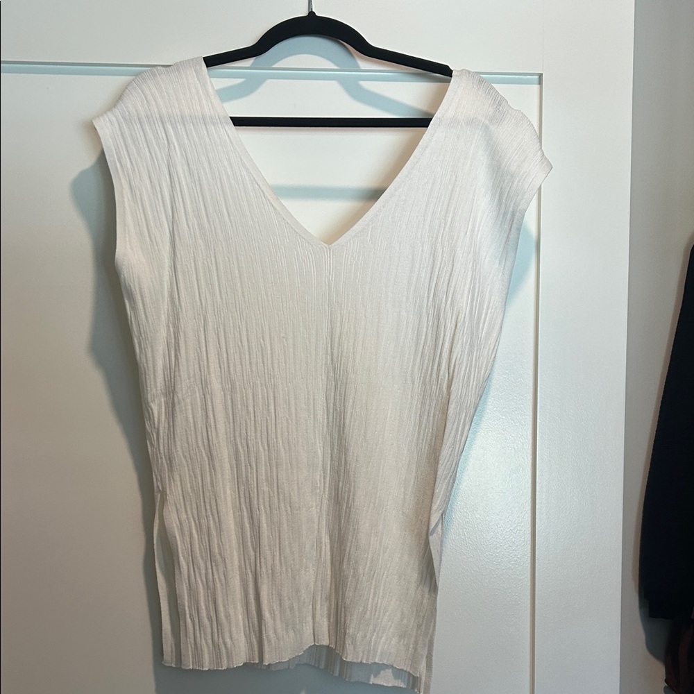 Zara White Sleeveless Top